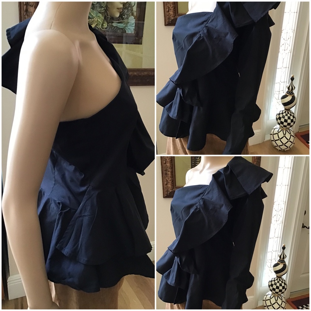 Leith One-Shoulder Ruffle Blouse - Picture 2 of 3